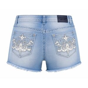 Evolve Denim New York Shorts Women 11‎ Blue Good Embroidered Rhinestone Y2K